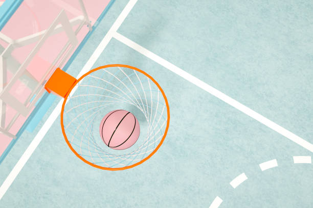 3d illustration of artistic and abstract basketball ball in sport concept