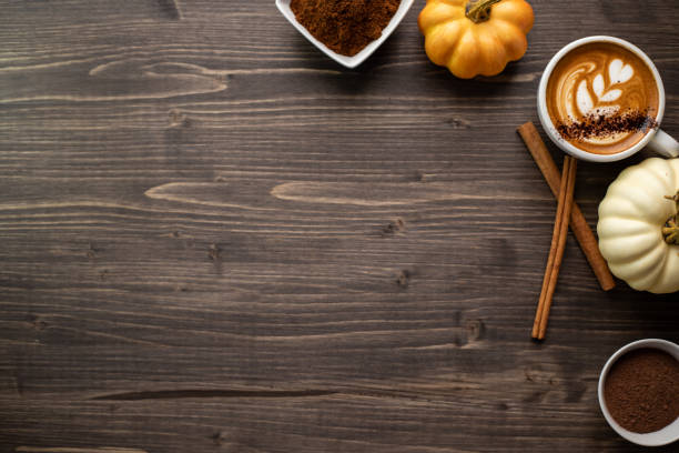 istock Pumpkin spice latte on a wooden background 1277326146