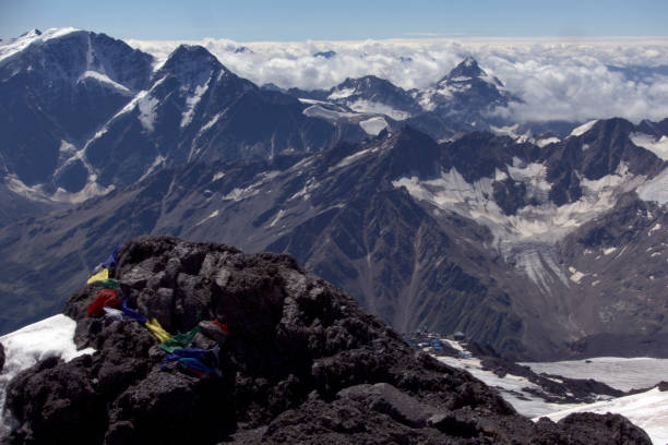 istock Climbing Elbrus. View from the slopes of Elbrus. 1277327616