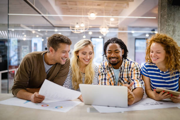 istock Business people brainstorming and chatting at workplace office 1277328489