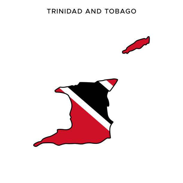 istock Trinidad and Tobago map with flag vector stock illustration design template. Editable stroke. 1277331735
