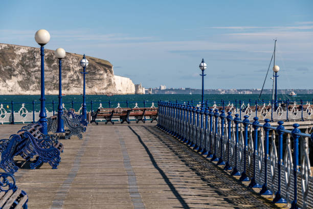 istock Bench seating on Swanage Pier in Dorset 1277335634