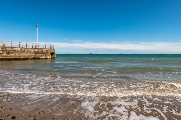 Waves on the beach in Swanage, Dorset