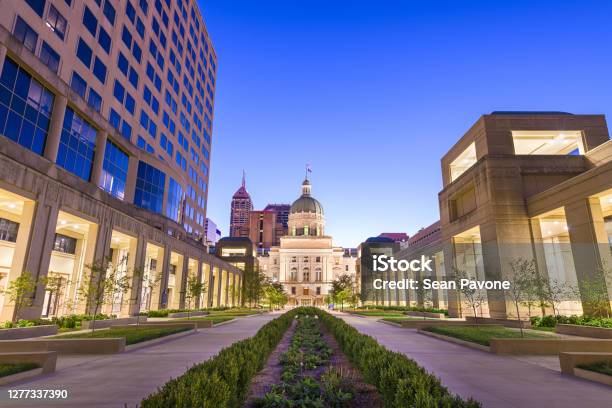 Indianapolis Indiana Usa Stock Photo - Download Image Now - State Capitol Building, Indiana, Indianapolis
