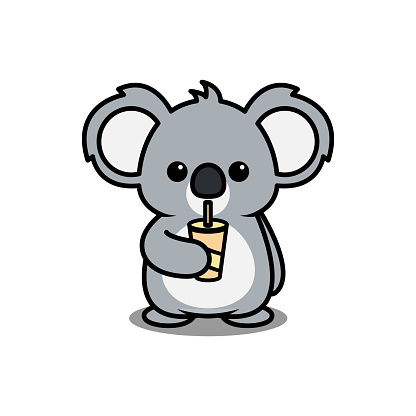 Cute Koala Drinking Water Cartoon Vector Illustration Stock Illustration -  Download Image Now - iStock