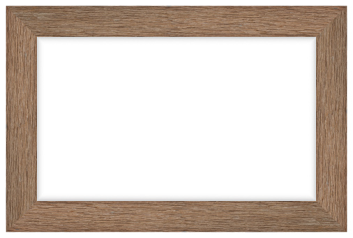 Brown photo picture frame isolated on white background with clipping path