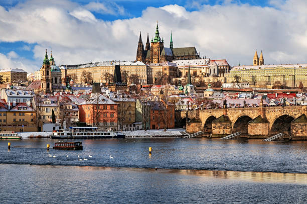 istock View of Prague and Charles Bridge at winter 1277340846