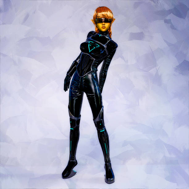 istock Artistic 3D illustration of a science-fiction female 1277342765