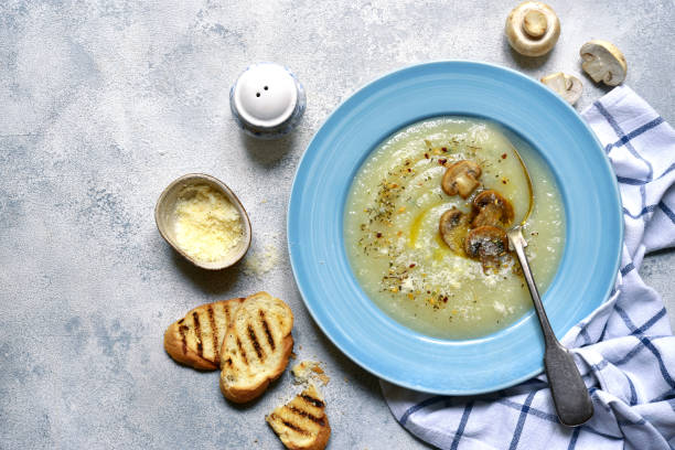 istock Cauliflower soup with mushrooms and cheese 1277342794