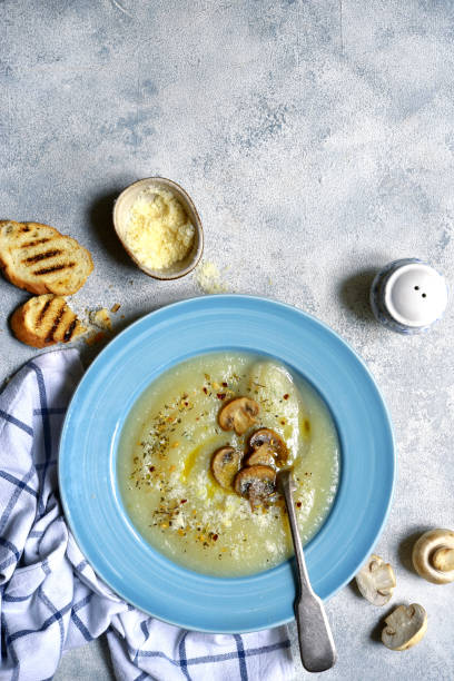 istock Cauliflower soup with mushrooms and cheese 1277342800