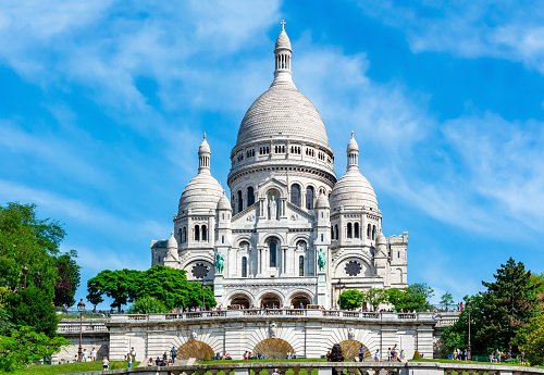 Basilica of Sacre Coeur (Sacred Heart) on Montmartre hill, Paris, France