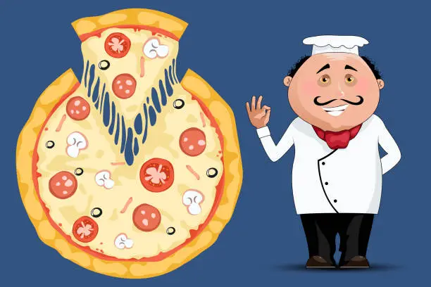 Vector illustration of Pizza