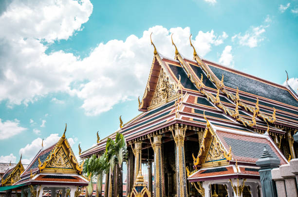 istock Rooftops Of Golden Wat Shrines In Wat Phra Kaew, Thailand 1277347149