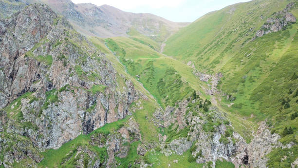 istock High rocks in a green gorge. View from a drone 1277348816