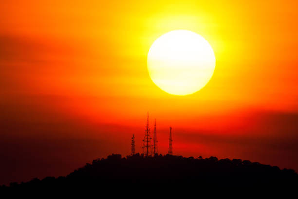 istock Isolated sun view with silhouette for blur background 1277348951