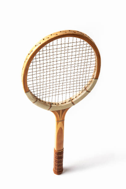 istock Vintage tennis racket over white background 1277349069