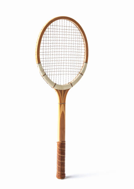 istock Vintage tennis racket over white background 1277350582