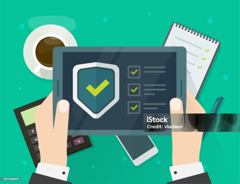Verification Check Computer Security Verification Check List Digital Test On Tablet Computer ...