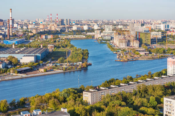 istock Aerial city view at evening time. Moscow. 1277351846