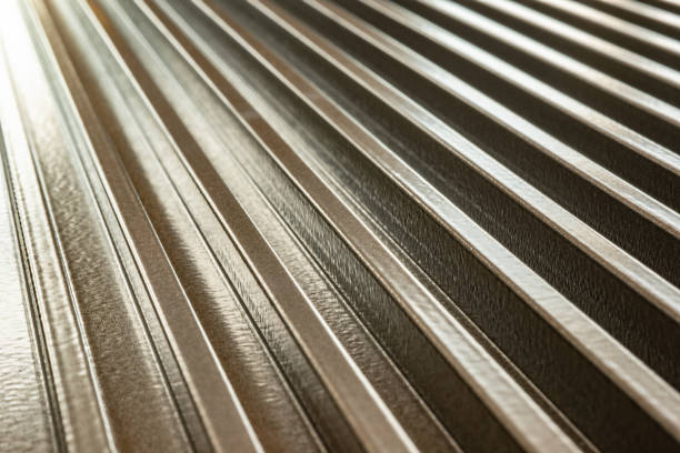 istock Close-up of a corrugated metal surface 1277352696