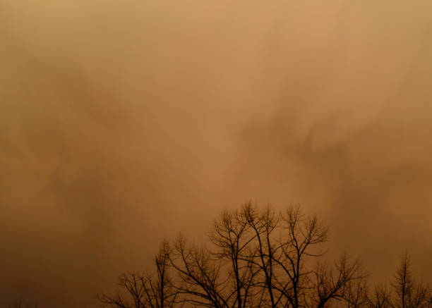 사하라에서 오는 북부 이탈리아의 샌드 스톰 - sandstorm 뉴스 사진 이미지