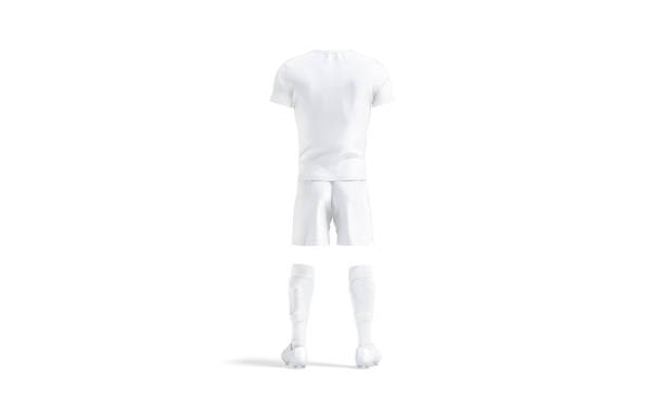 istock Blank white soccer uniform with t-shirt, short, socks, boots mockup 1277355917