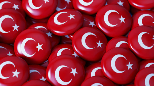 istock Group of Badges Textured with Turkish Flag 1277357451