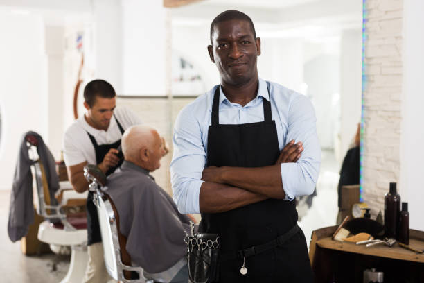 istock Confident African man hairdresser 1277357464