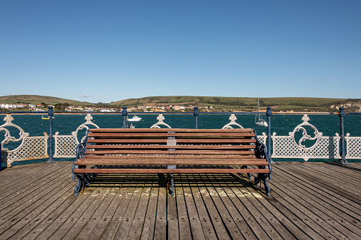 A bench on Swanage Pier