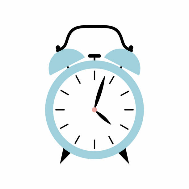 illustrations, cliparts, dessins animés et icônes de réveil sur un fond blanc - white background color image alarm clock deadline