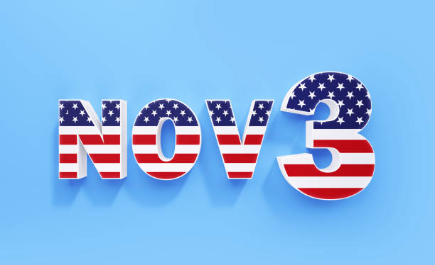 istock November 3 Textured with American Flag on Blue Background 1277360873