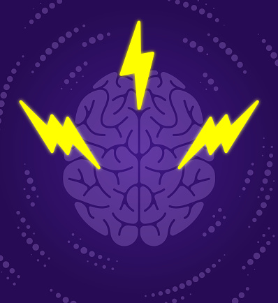 Brain Power Thought Lightning Bolt Concept