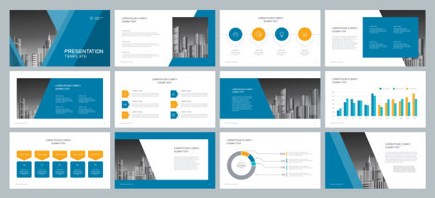 template presentation design and page layout design for brochure ,book , ,annual report and company profile , with info graphic elements design This file EPS 10 format. This illustration
contains a transparency and gradient. slide show presentation software stock illustrations