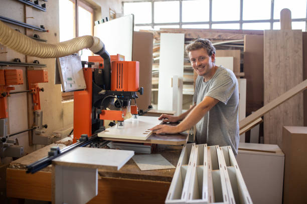 istock Portrait of young carpenter at workshop 1277372233