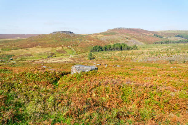 istock Across Hathersage Moor to a mist covered Carl Wark fort and Higger Tor 1277373610
