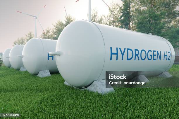 Hydrogen Storage In Renewable Energy Stock Photo - Download Image Now - Hydrogen, Green Color, Fuel and Power Generation