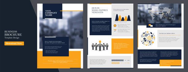 Annual report template, catalog and magazine in vector illustration. Corporate annual report template, cover, catalog, booklet, leaflet, brochure, flyer template, magazine a4 size. Elements of infographics for report and presentations templates. Vector Illustration. newsletter template stock illustrations