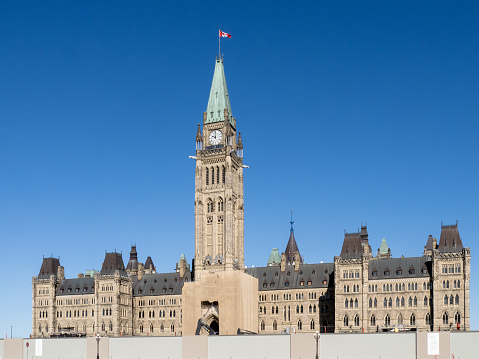 Ottawa, Canada; The Peace Tower on Parliament Hill in Ottawa