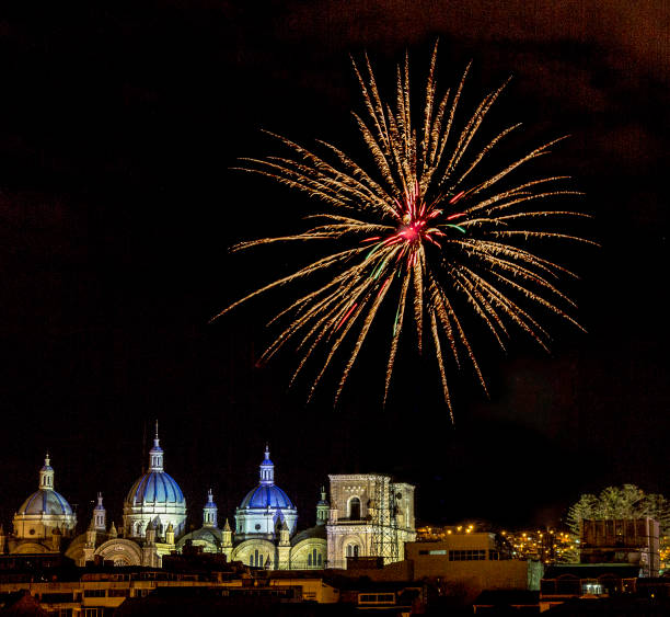 istock Fireworks over the domes of the New Cathedral 1277380655