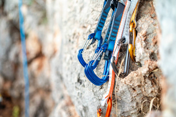 istock A few carabiners for climbers on a rock 1277384032