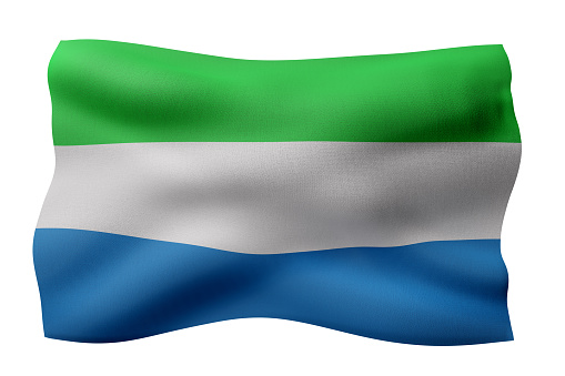 3d rendering of a national Sierra Leone flag isolated on white background