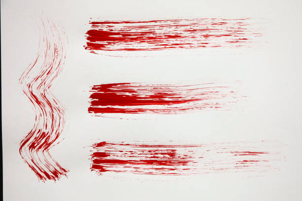 Red watercolor texture paint stain brush stroke