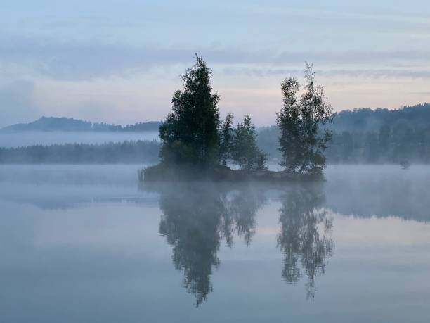 istock Foggy morning on lake 1277396954