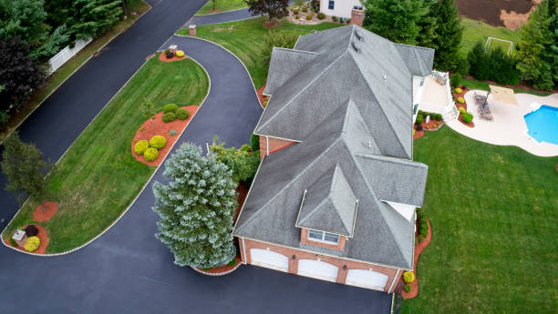 istock Large house aerial late Summer, side view 1277398186