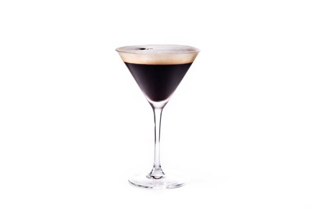 Martini espresso Martini espresso cocktail isolated on white background martini stock pictures, royalty-free photos & images