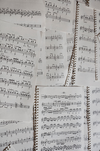 Close-Up of musical notes on paper.