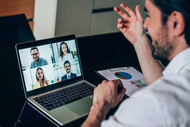 istock Corporate business team in video conference. 1277400684