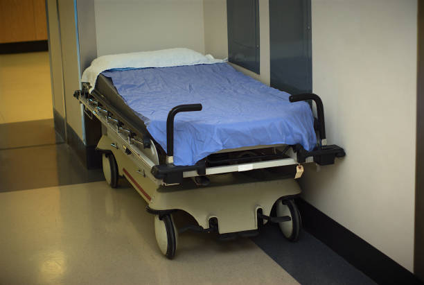 hospital health care stretcher empty bed emergency room