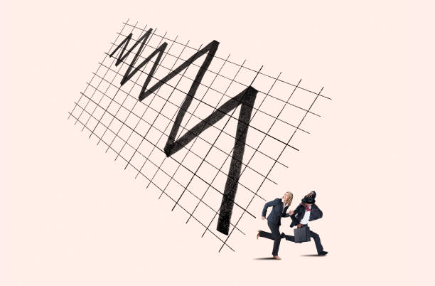 istock Man And Woman Running From A Bear Market 1277406136