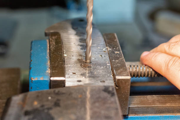 istock Drilling holes in a metal knife handle 1277407732